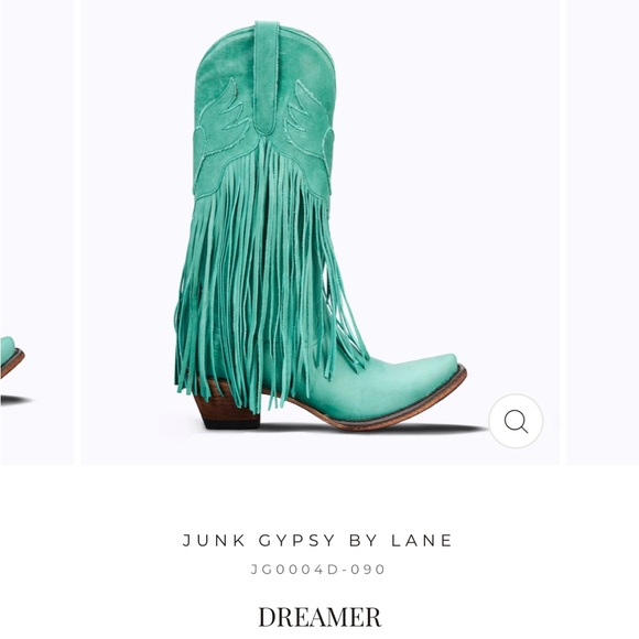 Junk Gypsy Lane Fringe Teal Cowboy 🤠 Boots 7.5 7 - Picture 4 of 16